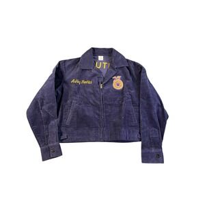 Vintage FFA Kentucky Corduroy Jacket Size 38 Blue Embroidered Workwear Daviess